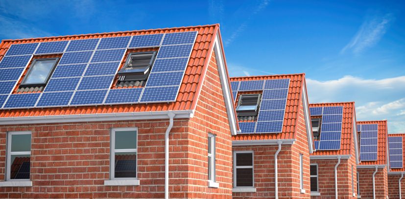 Houses with solar panels